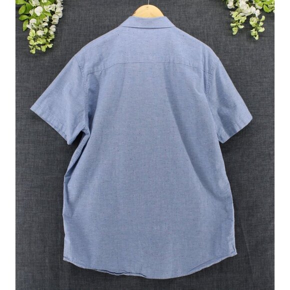 Travis Mathew Men's Eagle Pride Button Up Short Sleeve Shirt Blue W/Speckles XL - Picture 2 of 9